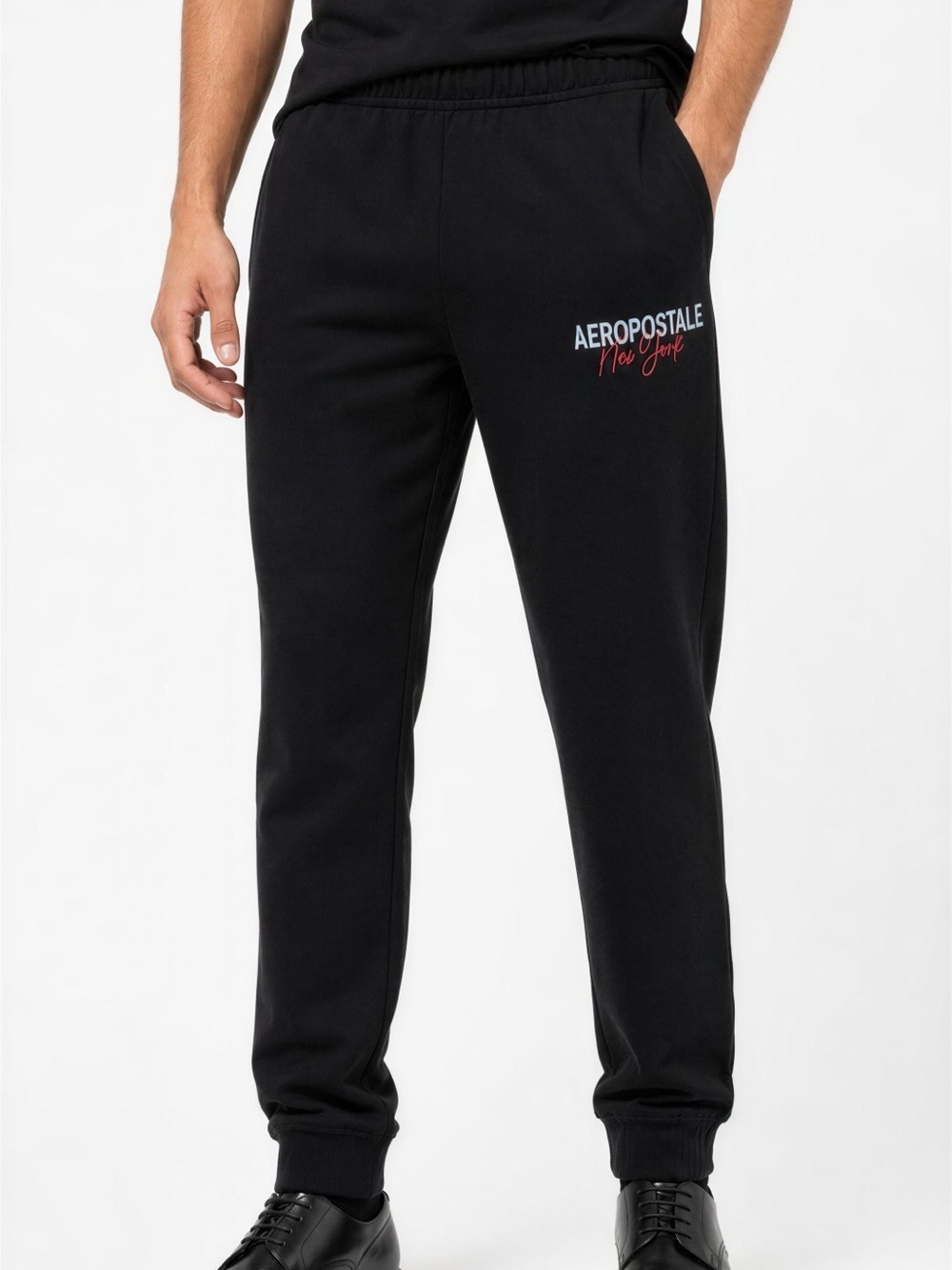 Aeropostale Black Jogger Sweatpants with Logo Script